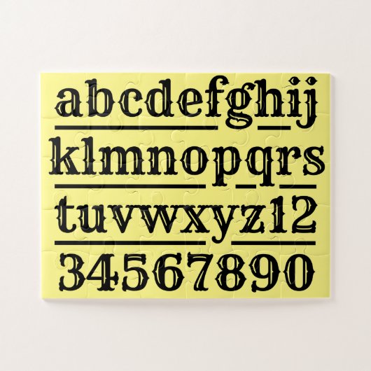 Puzzle de lettres et de chiffres (Horizontal)