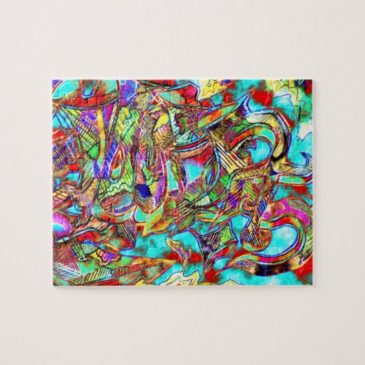 Puzzle de lettres graffiti colorées (Horizontal)