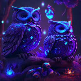 Puzzle de l'Hibou Fantastique en Lumière Bleue