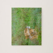 Puzzle de lionne et de bébé de l'amour de mère (Vertical)