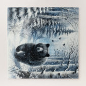 Puzzle de l'ours noir d'hiver (Horizontal)