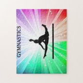 Puzzle de lumières gymnastique avec gymnaste. (Vertical)