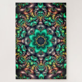 puzzle de mandala aux fleurs vertes (Vertical)