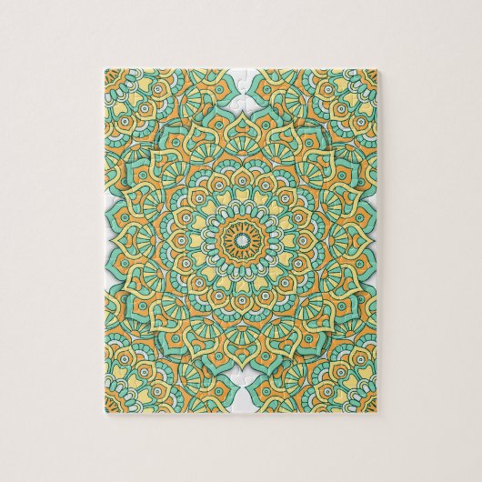 Puzzle de mandala en vert/jaune (Vertical)