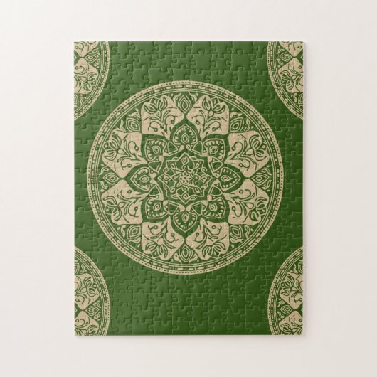 Puzzle de Mandala vert pour une relaxation pleine  (Vertical)