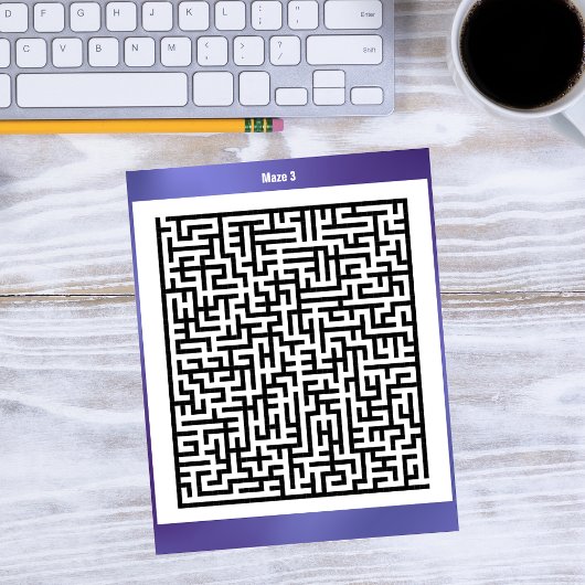 Puzzle de Maze trois violet | Cartes d'activité