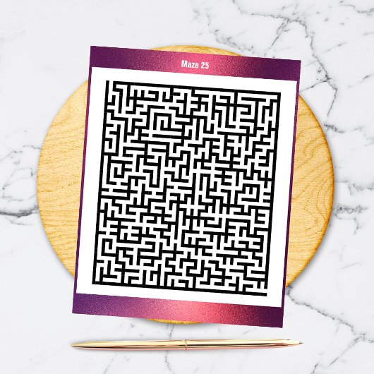 Puzzle de Maze Vingt-cinq rouge | Cartes d'activit