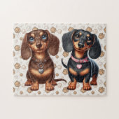Puzzle De mignons amis dachshund (Horizontal)