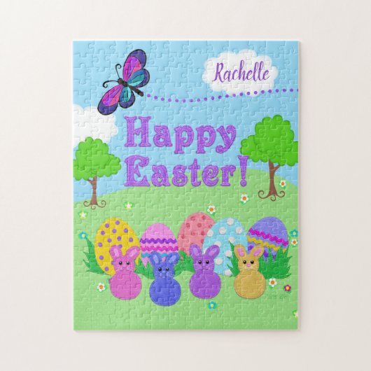 Puzzle De mignons lapins et oeufs de Pâques | Graphiques (Vertical)