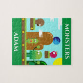 Puzzle de monstres avec le nom de l'enfant. (Horizontal)