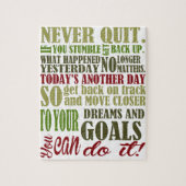 Puzzle De motivation : Non jamais stoppé (Vertical)