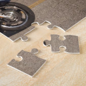 Puzzle de moto du père noël de motard (Côté)