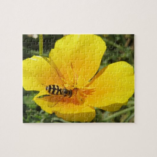 Puzzle de mouches vertes et de fleurs (Horizontal)