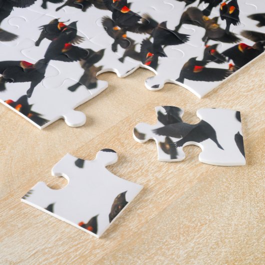 Puzzle de Murmuration de merle à ailes rouges (Côté)