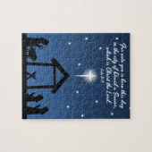 Puzzle de nativité de Noël avec le vers de bible (Horizontal)