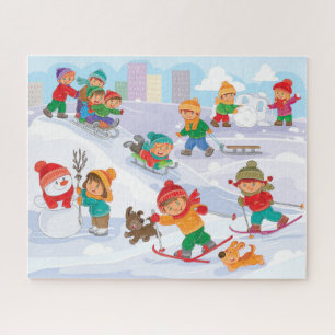 Puzzle de neige d'hiver amusant
