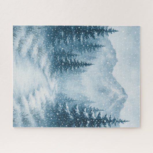 Puzzle de Noël de la forêt neigeuse (Horizontal)