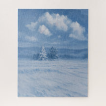 Puzzle de Noël de la forêt neigeuse