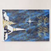 Puzzle de Noël de l'église de neige (Horizontal)