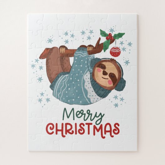 Puzzle de Noël de paresseux fainéant (Vertical)