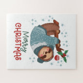 Puzzle de Noël de paresseux fainéant (Horizontal)