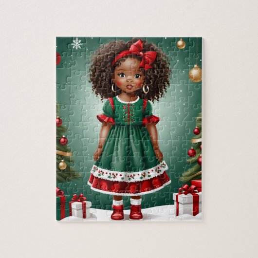 Puzzle de Noël des filles africaines américaines (Vertical)