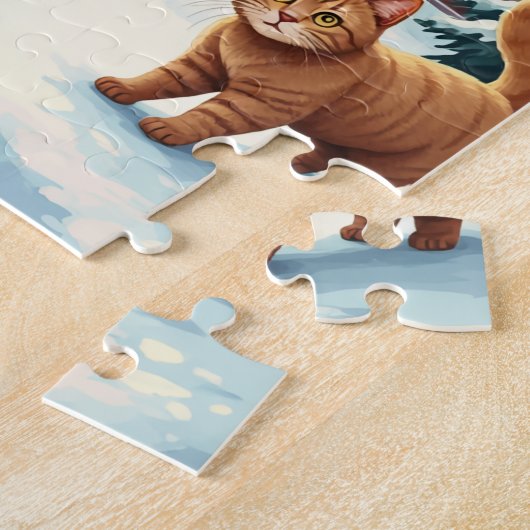 Puzzle de Noël et de chat (Côté)