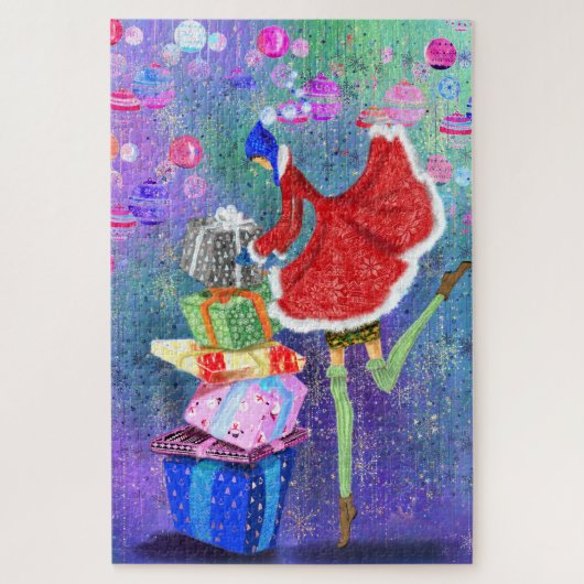 Puzzle de Noël fille avec des cadeaux pour vous pe (Vertical)