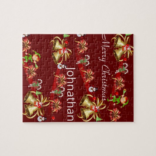 Puzzle de Noël Père Noël Elf Snowman (Horizontal)