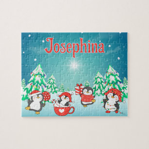 Puzzle de Noël personnalisé au nom de l'enfant Pen