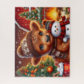 Puzzle de Noël rustique à l'effigie de vache highl (Vertical)