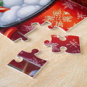 Puzzle de Noël rustique à l'effigie de vache highl (Côté)