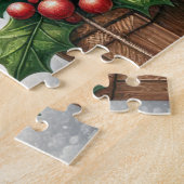 Puzzle de Noël rustique de vache des Highlands (Côté)