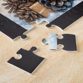 Puzzle de Noël rustique de vache des Highlands (Côté)