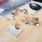 Puzzle de Noël rustique de vache des Highlands (Côté)