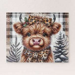 Puzzle de Noël rustique Highland Cow
