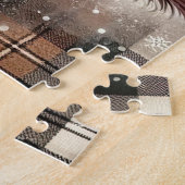 Puzzle de Noël rustique Highland Cow (Côté)