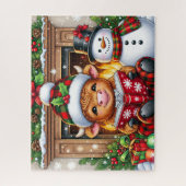 Puzzle de Noël rustique Vache des Highlands (Vertical)