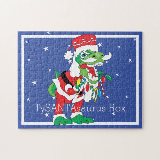 Puzzle de Noël TySANTAsaurus Rex Personnaliser (Horizontal)