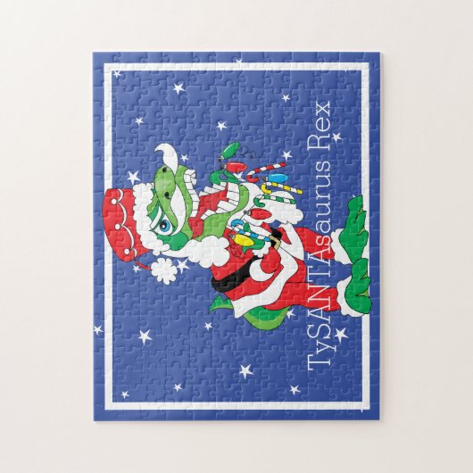 Puzzle de Noël TySANTAsaurus Rex Personnaliser (Vertical)