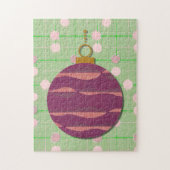 Puzzle de Noël vert violet rétro (Vertical)