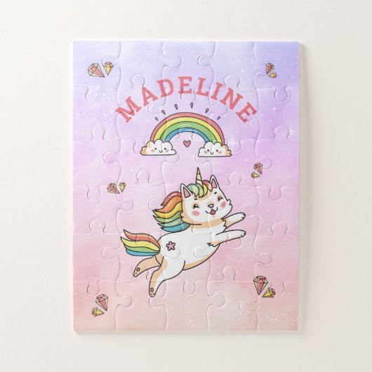 Puzzle de nom de chat mignon Kawaii (Vertical)