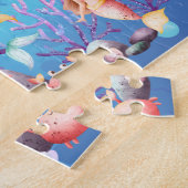 Puzzle de nom d'enfant de sirène personnalisée (Côté)