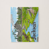 Puzzle de nom d'enfant dinosaure (Vertical)
