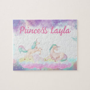 Puzzle de nom d'enfant Unicorne personnalisé