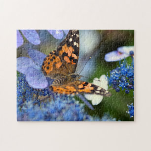 Puzzle de papillon de la dame peint