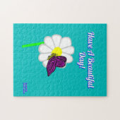 Puzzle de papillon et de marguerite blanche (Horizontal)
