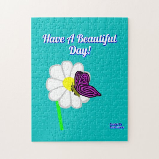 Puzzle de papillon et de marguerite blanche (Vertical)