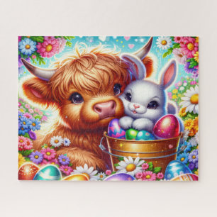 Puzzle de Pâques à l'effigie de Highland Cow