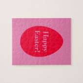 Puzzle de Pâques à oeufs rouges et roses minimaux (Horizontal)